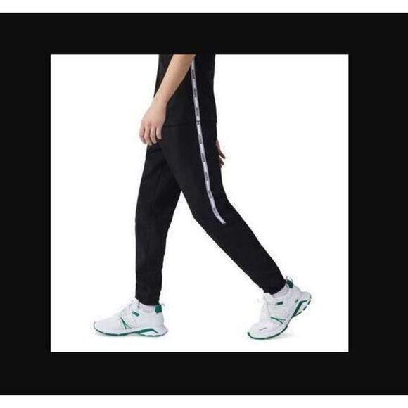 Lacoste XH120851 Men Sz 4XL Black Branded Bands Skinny Fleece Jogging Pants $120 - Picture 12 of 12